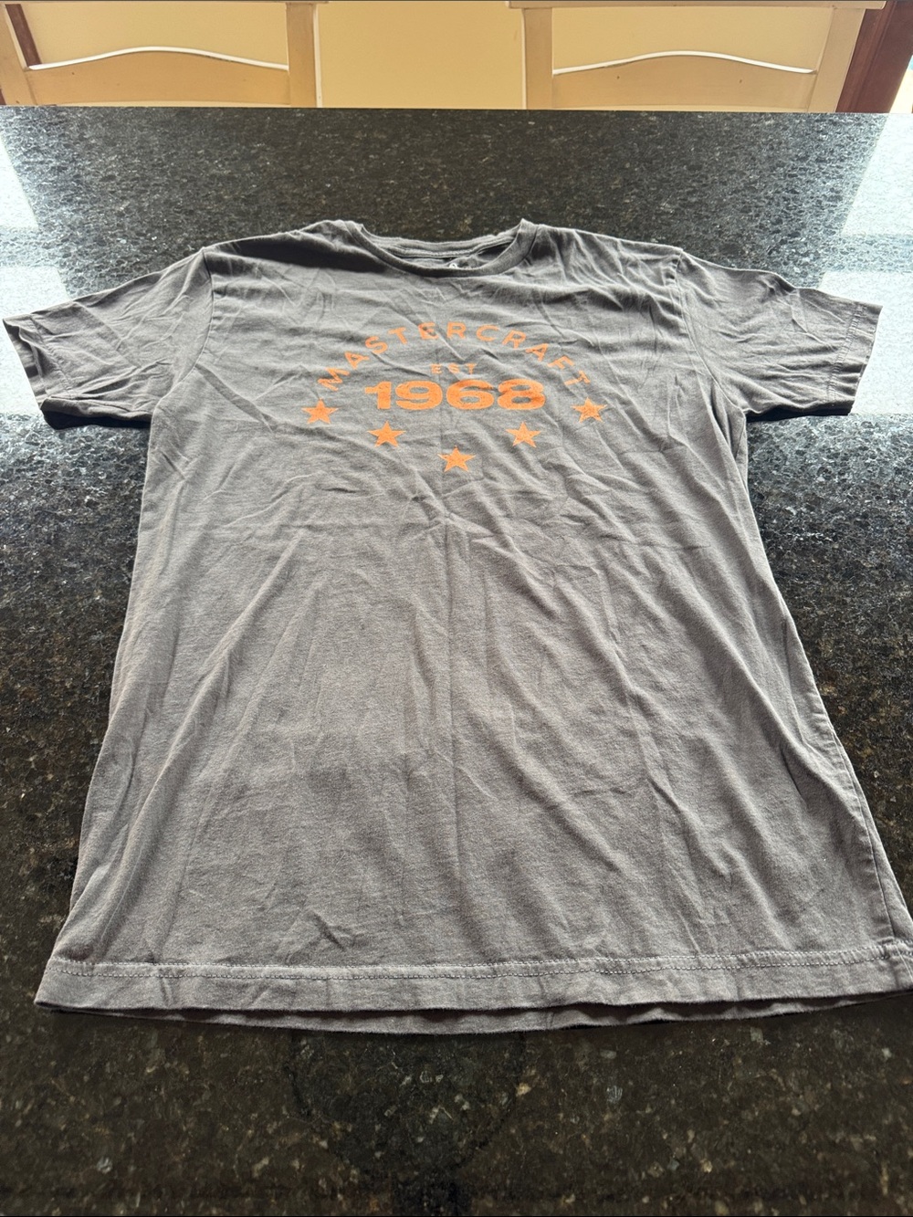 Mastercraft - Gray - Men's Short-Sleeve Graphic Tee with Orange 1968 Print